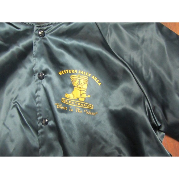 Vintage Bridgeport Blue Satin Bomber Jacket Medium 42-44 Made USA Very Sharp - Picture 2 of 4